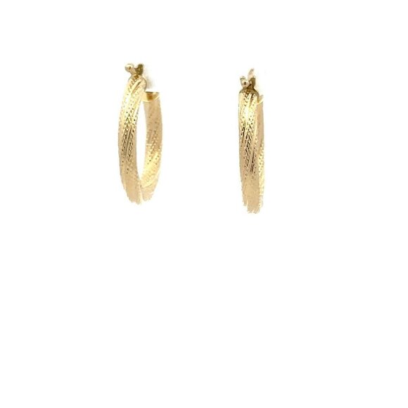 18K Yellow Gold Earrings Hoops 1.63 grams - Picture 4 of 8
